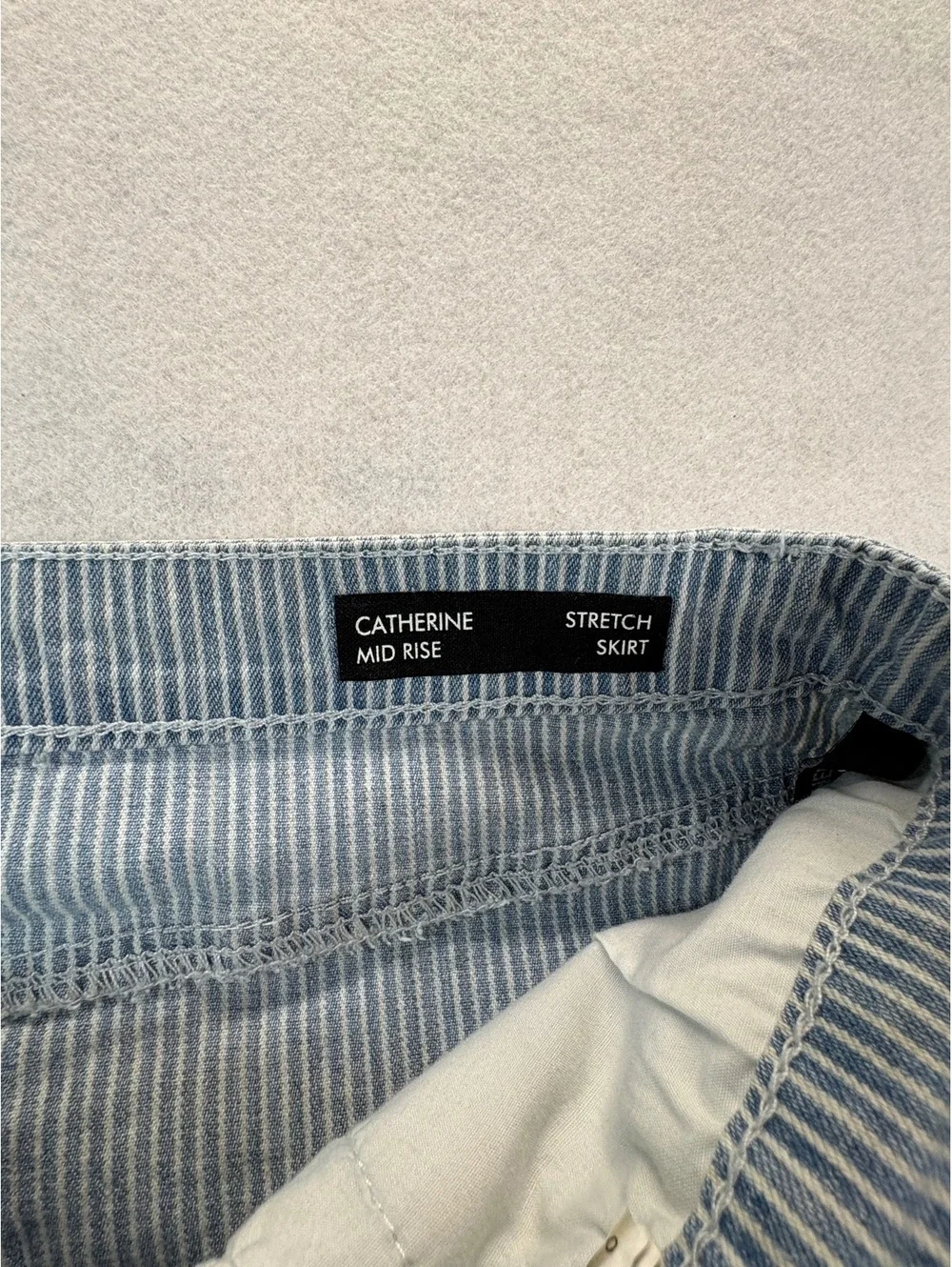 Buffalo David Bitton Catherine Stretch Denim Skirt Striped Button Front 16 Waist